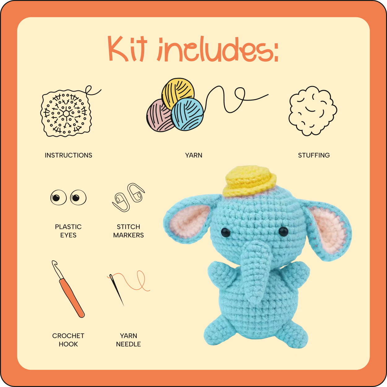 Elephant crochet kit