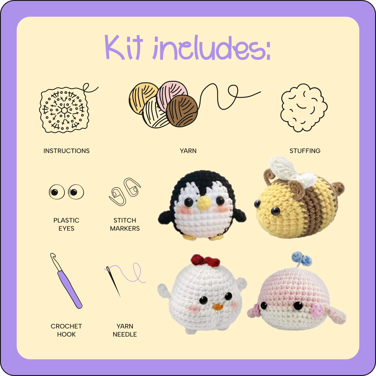 4 Pack Littlez crochet kit